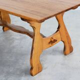 Table à manger brutaliste | table vintage | années 50 | chêne