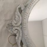 White oval mirror 41x29cm