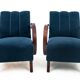 Two H-227 armchairs from the 1930s, designed by J. Halabala, Art Deco style, Czechoslovakia