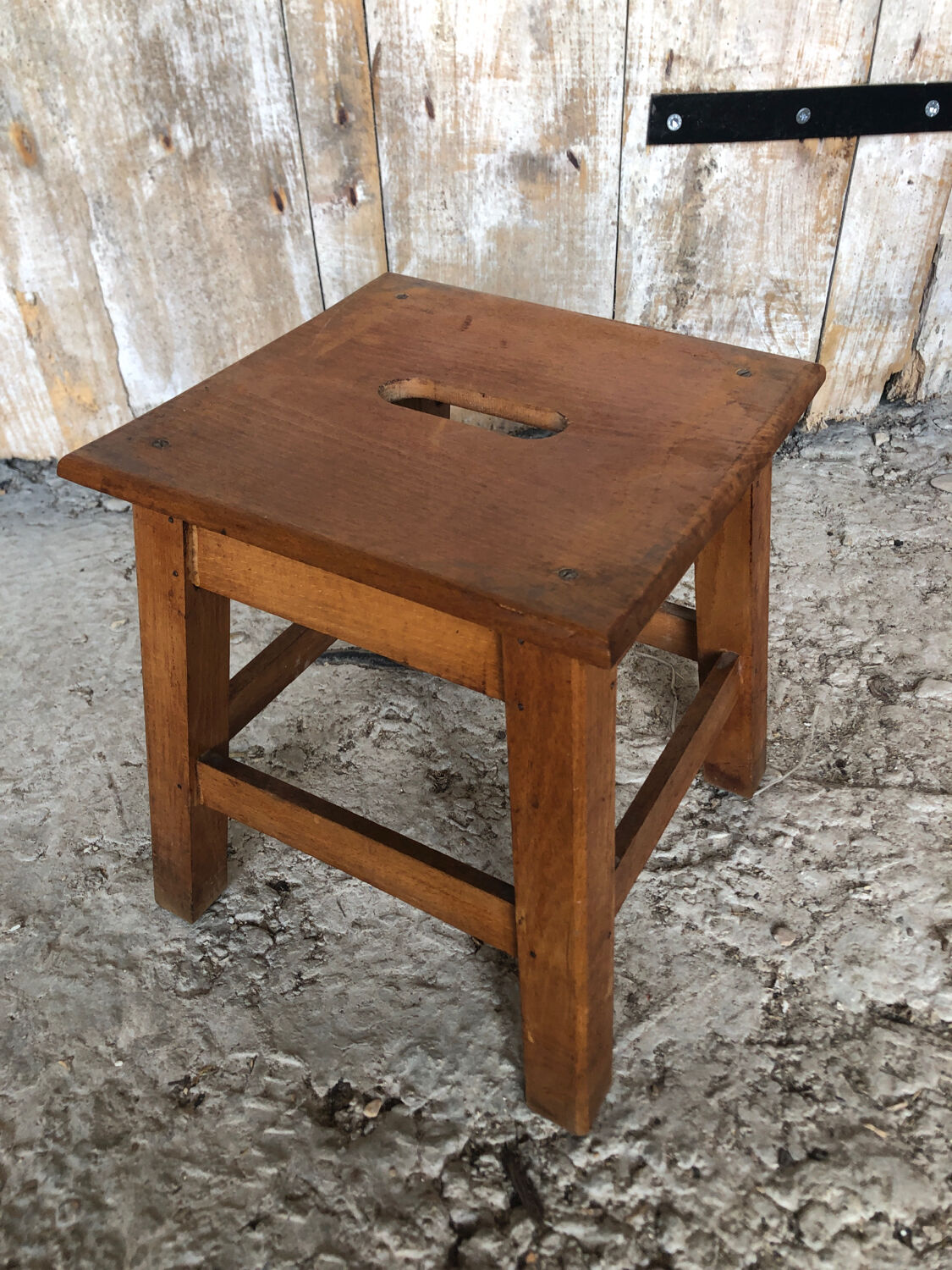 Stool footrest vintage wood #a226