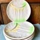 Six assiettes barbotine asperges