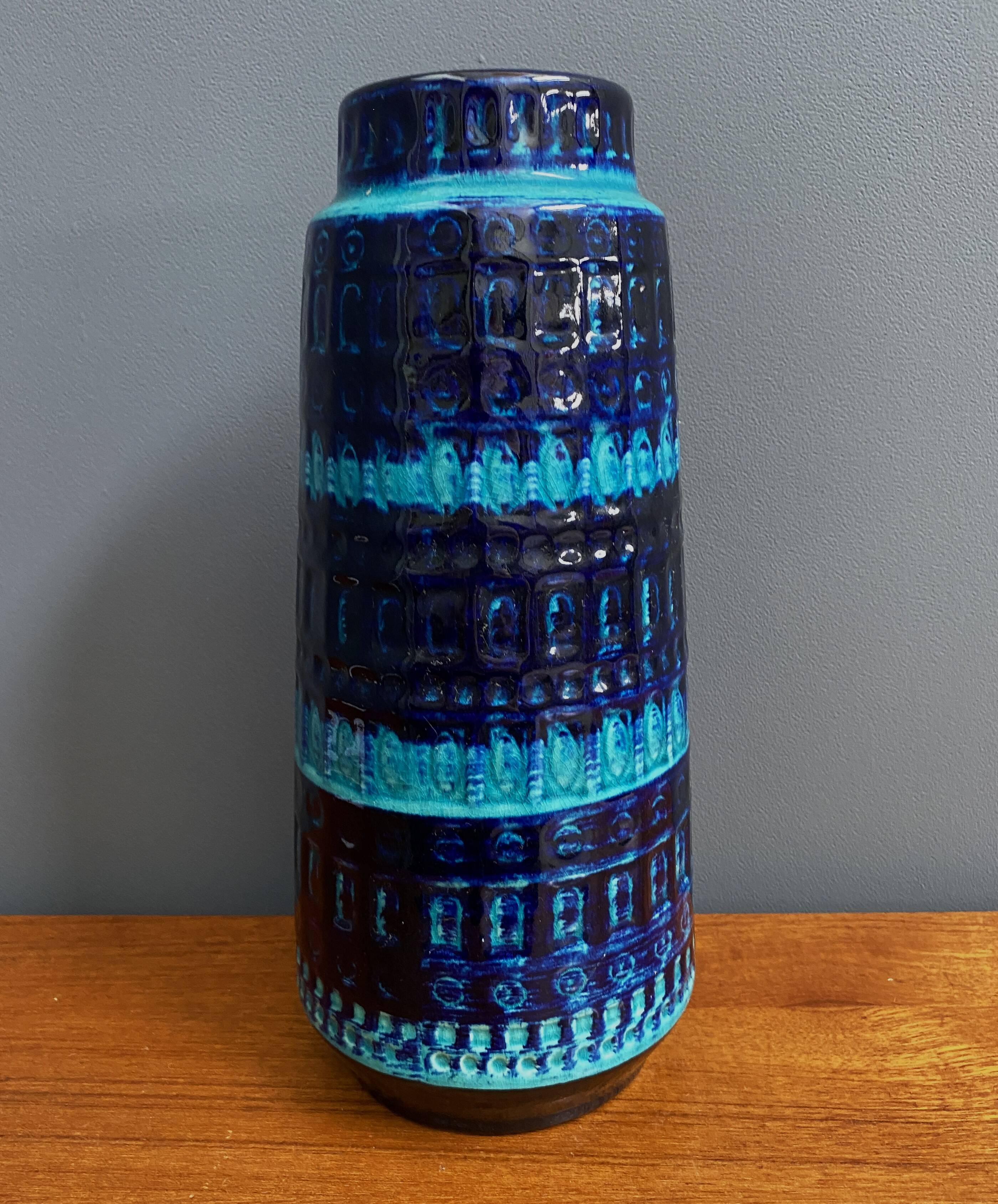 Scheurich blue ceramic vase model 260-30