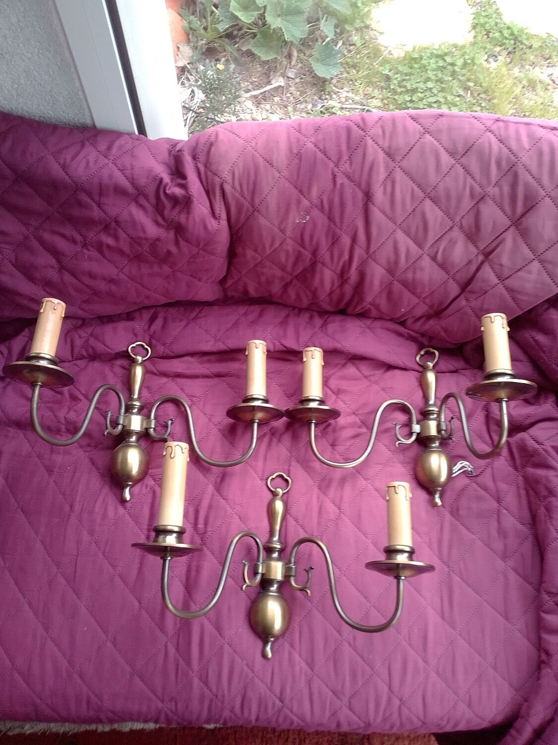 3 double brass appliques