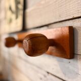 1950s wooden coat hook in red