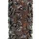Important high Asian column / saddle in carved wood, circa 1880, Indochina
