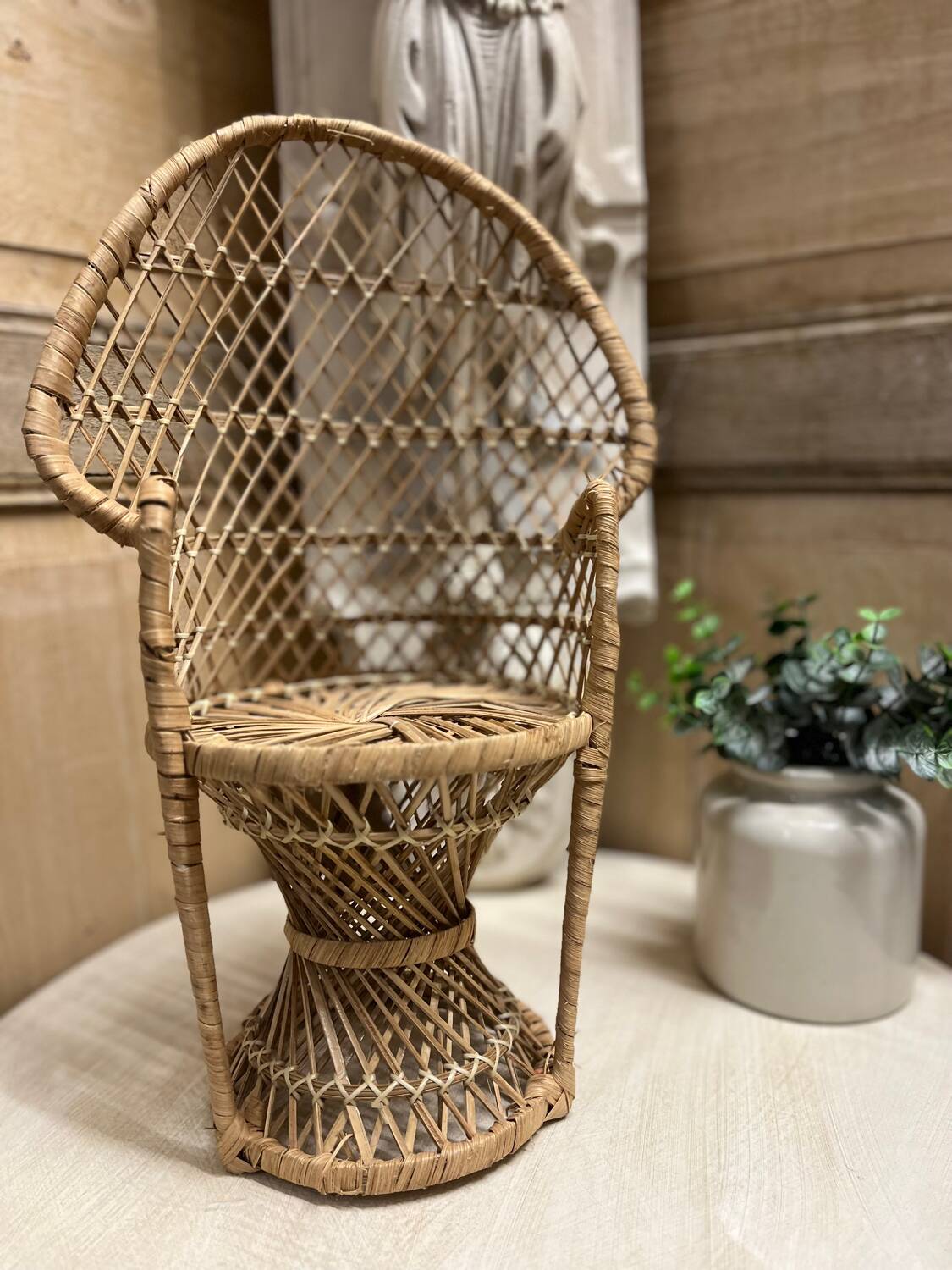 Emmanuelle armchair in vintage rattan