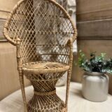 Emmanuelle armchair in vintage rattan