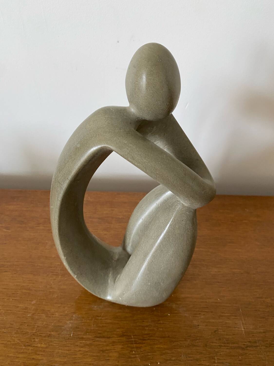 Antique JJ AUGUSTE Style Steatite Sculpture Grey Design Decoration