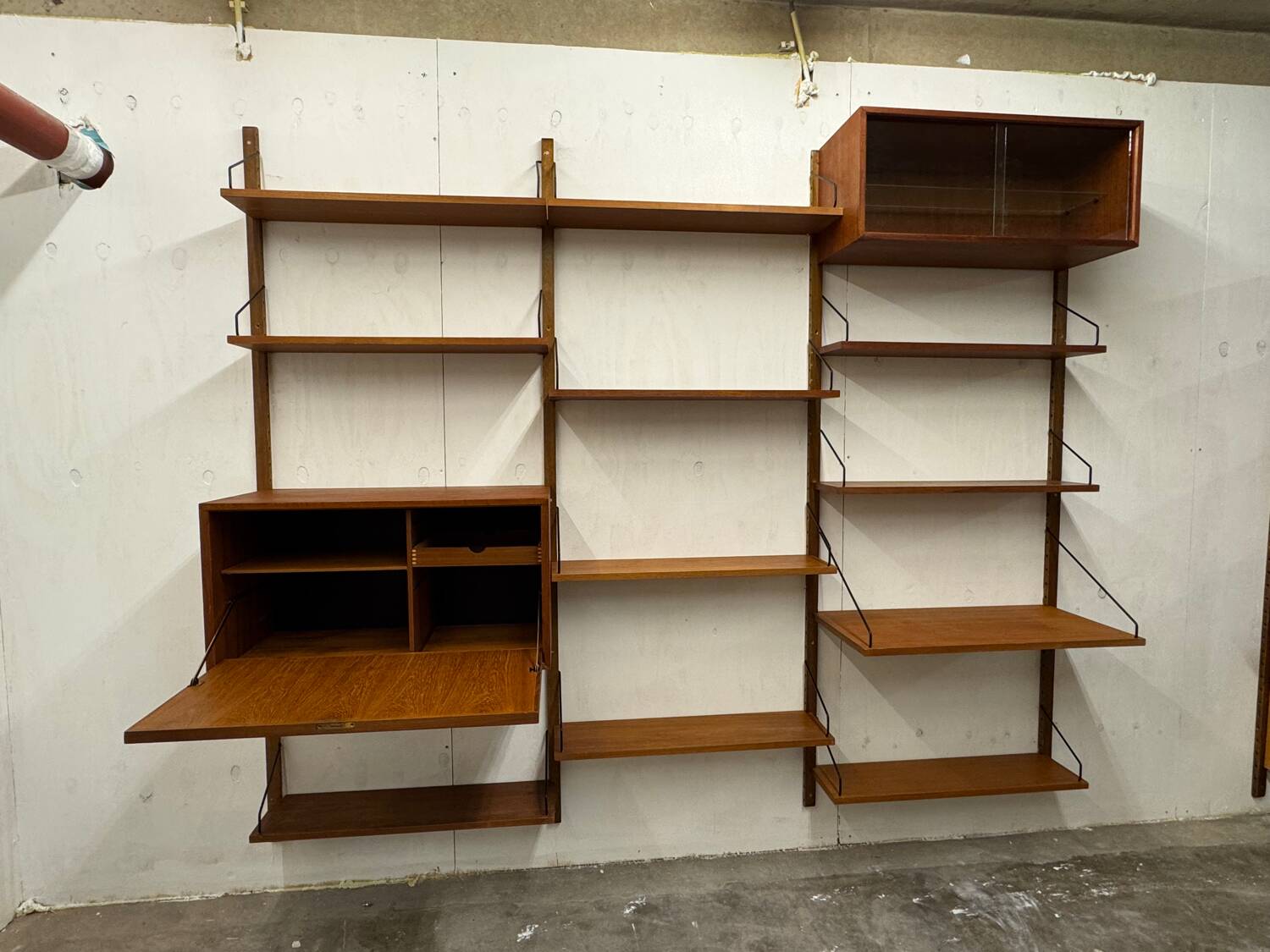 Meuble mural scandinave vintage en teck par Poul Cadovius pour Royal System, Cope