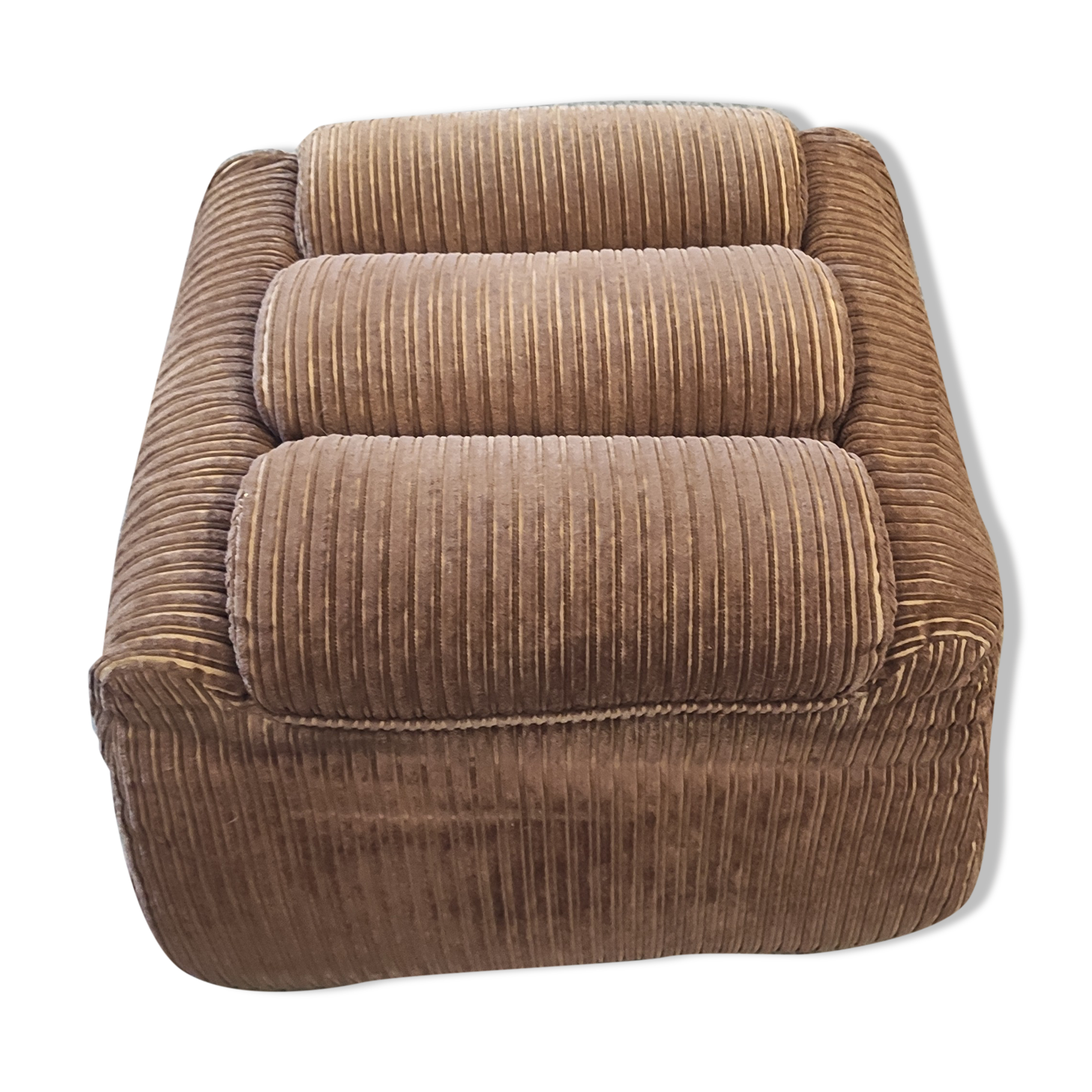 Pouf en velours côtelé, vintage