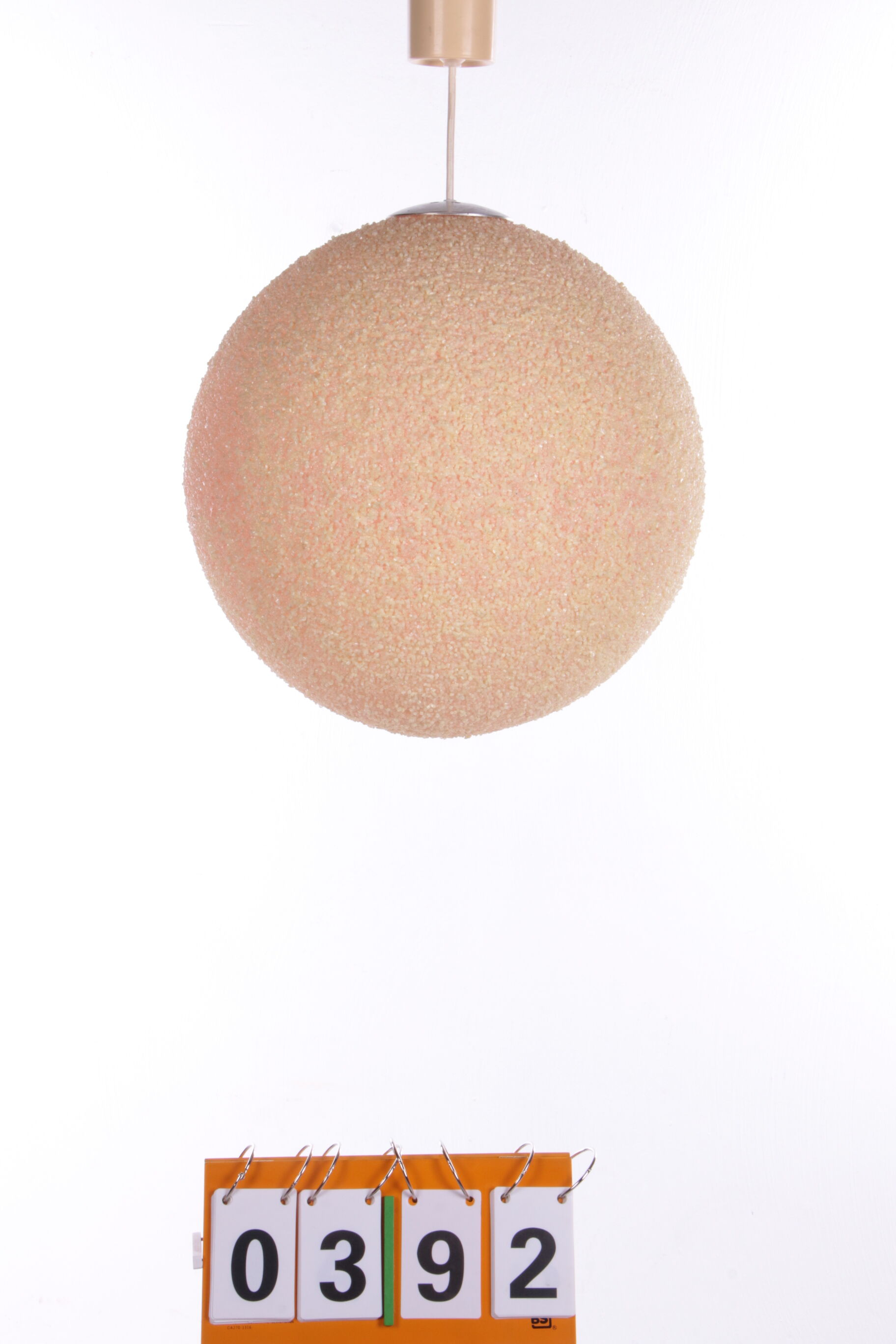 Vintage Cream Sugar Ball Hanging Lamp 1960s