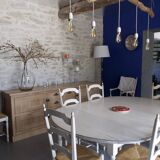 Provencal table and chairs in solid oak