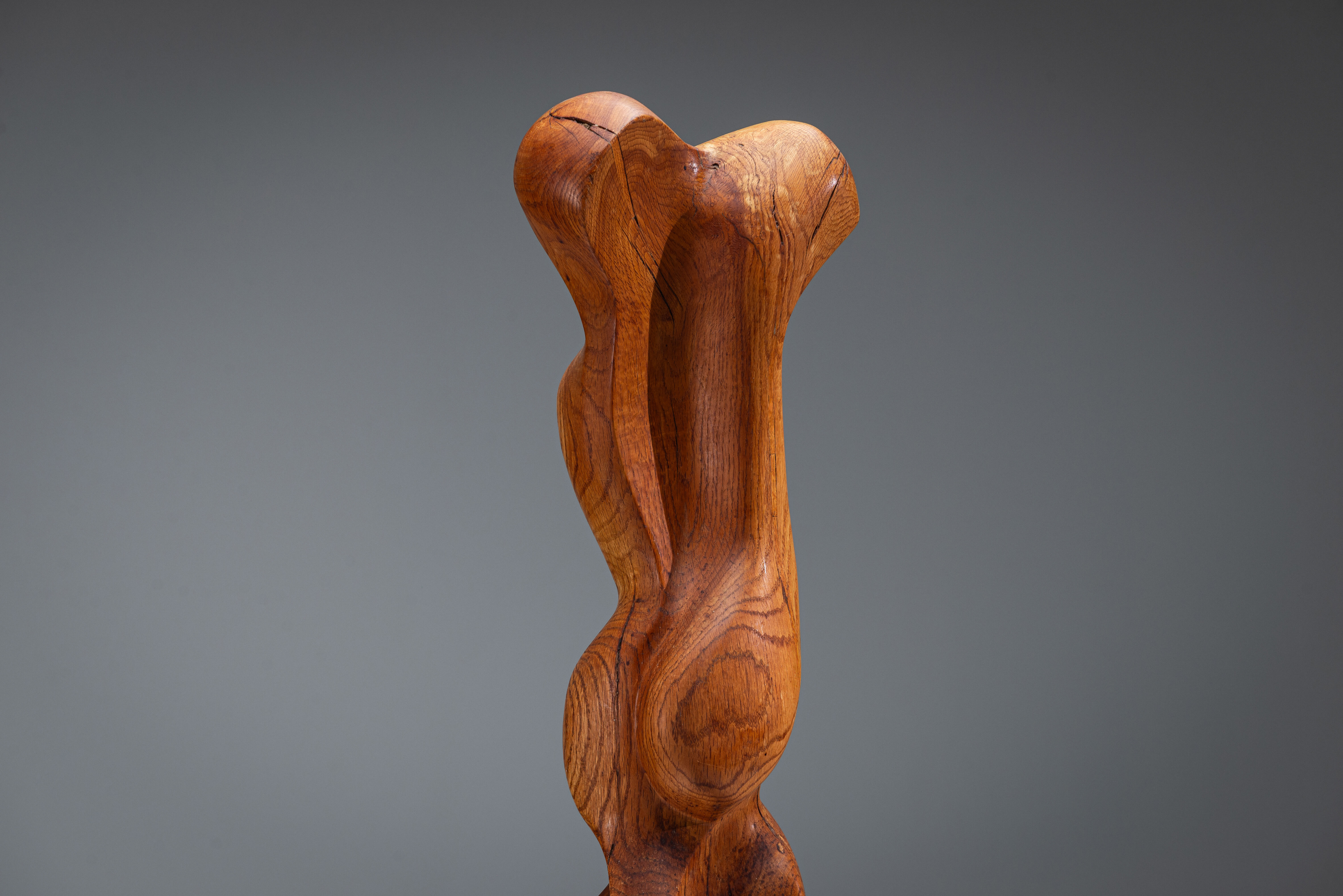 Abstract biomorphic wooden sculpture 1978