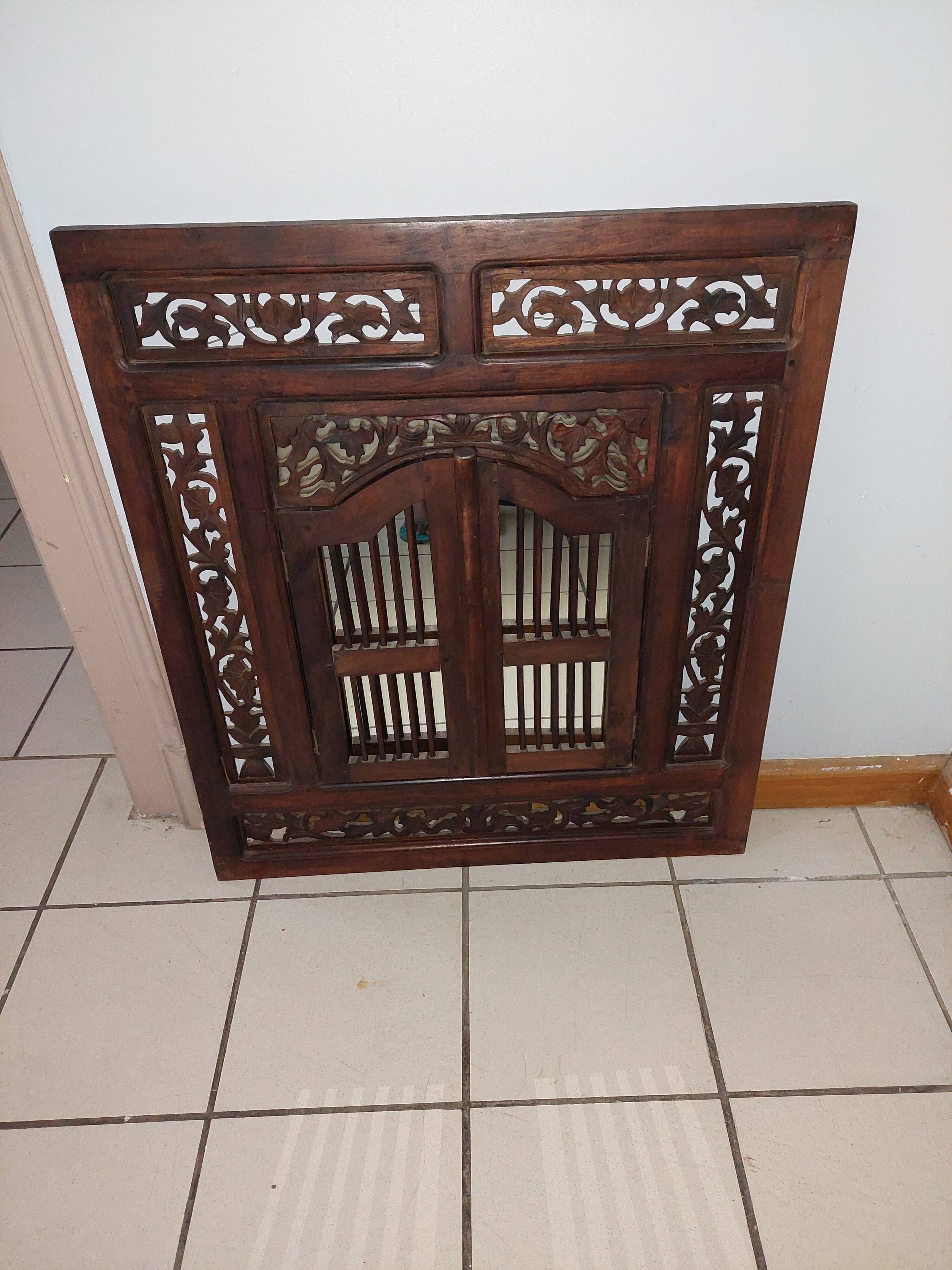 Mirror with shutters carved Indonesian