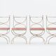 Maison Jansen rare set of 12 steel brass pink velvet chairs 1960