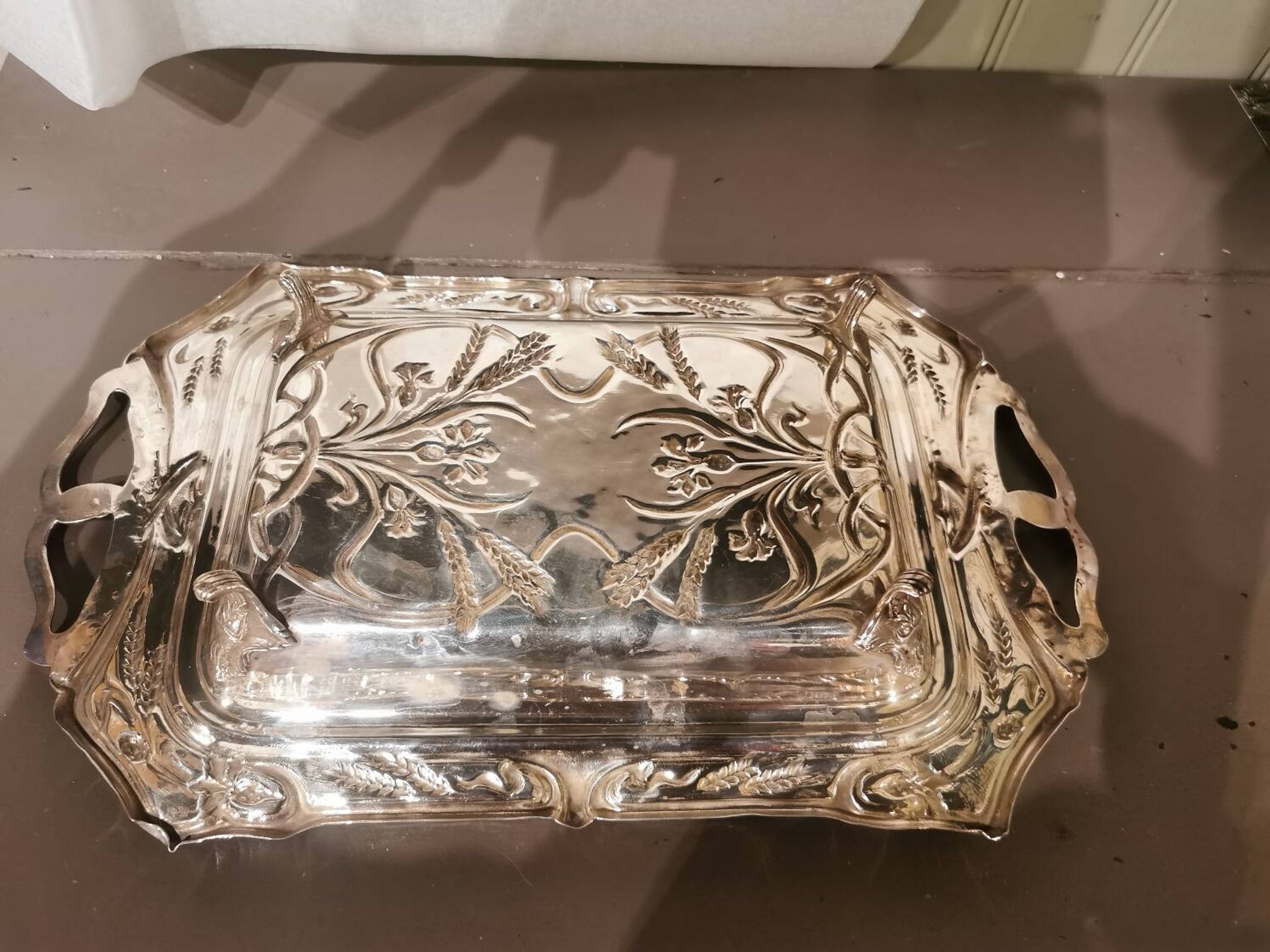Art Nouveau silver-plated metal centerpiece by Armand Frenais