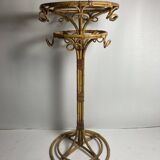 Chunky large bamboo rattan coat rack, 1960s