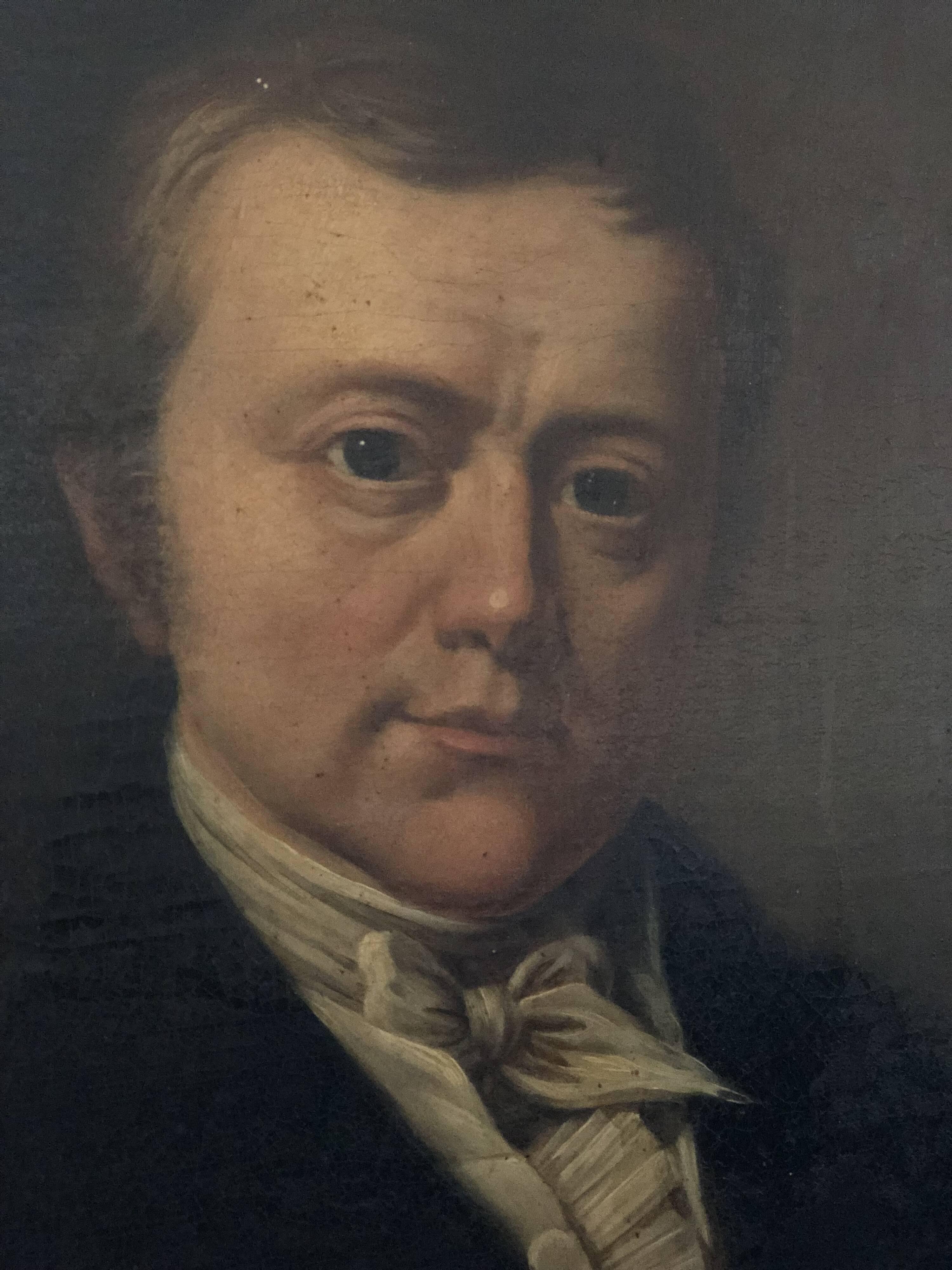Antique Vintage Portrait Oil Painting of a Dutch Gentleman, 19th century