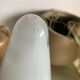 Vintage cone lamp in white opaline glass – SCE edition, France 1980s