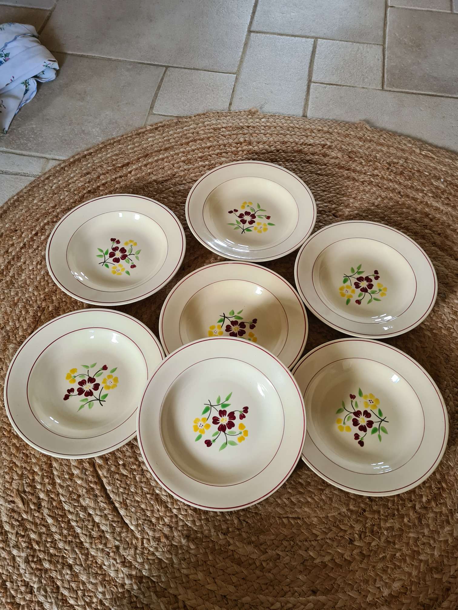 7 hollow earthenware plates from Salins