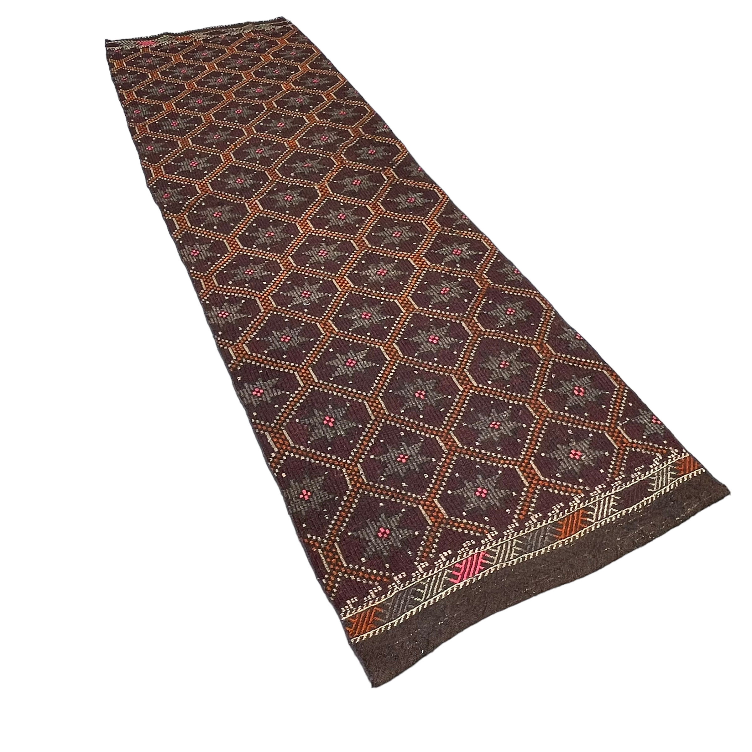 Vintage Turkish Kilim Runner , 312 x 91 cm