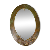 French Art Nouveau Vanity Mirror in Metal, circa 1900