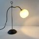 Vintage up and down lamp in opaline, brass and metal