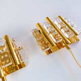 Paire d'appliques murales Carl Fagerlund du milieu du siècle pour Orrefors, Suède, vers 1960