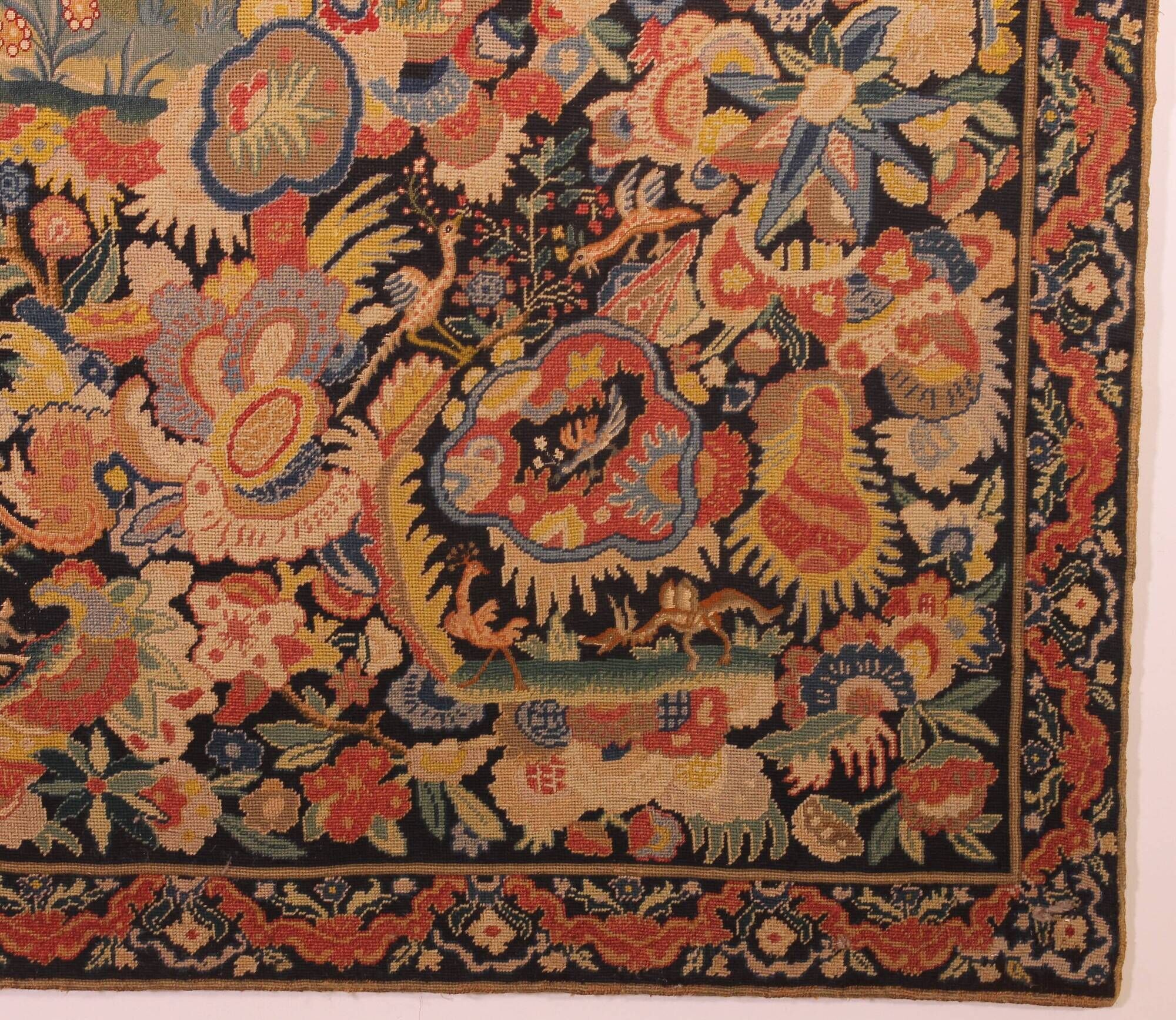 Brussels tapestry from the 19th century – Flowering greenery and gallant scene
