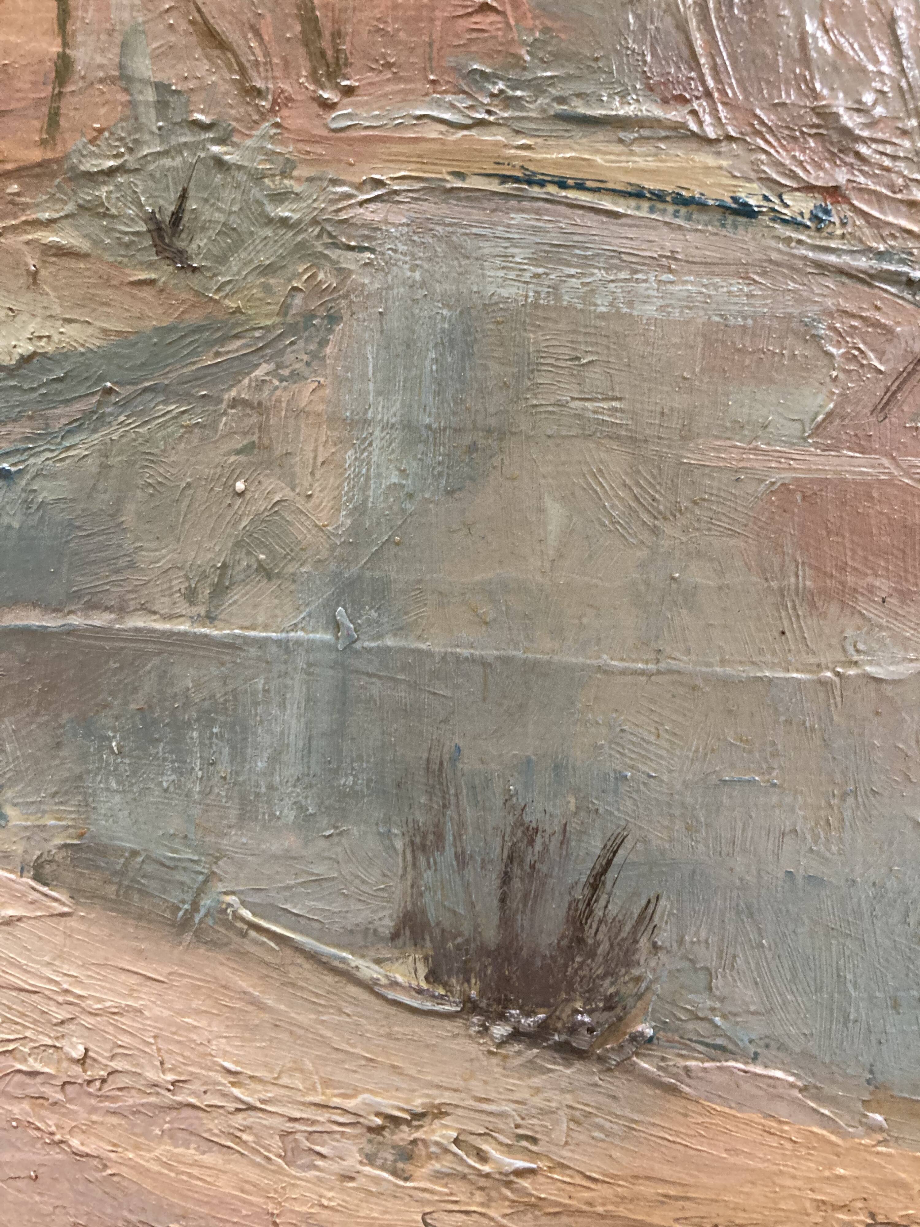 Oil on framed cardboard