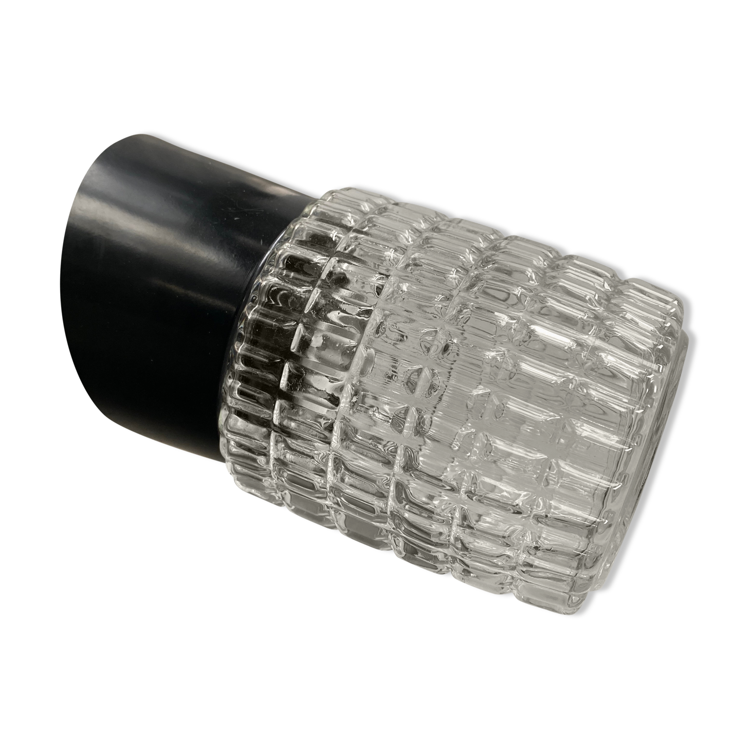 Old wall lamp molded glass 1960