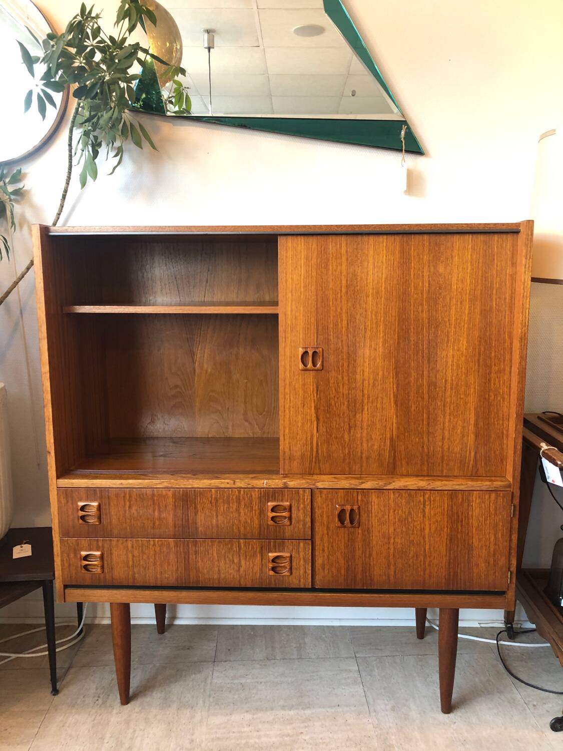 Vintage glass sideboard, 1960s