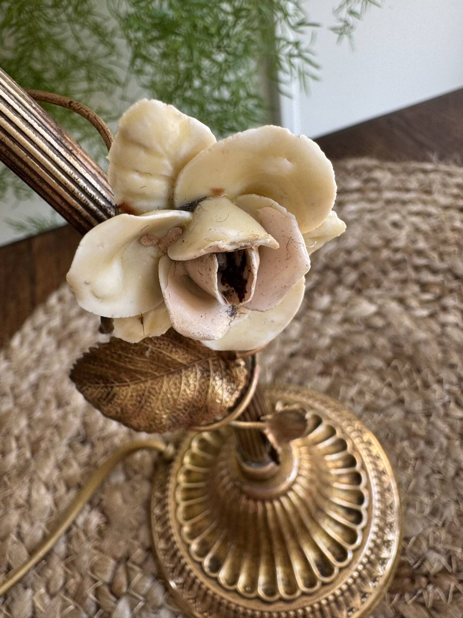 Lampe tulipe en laiton