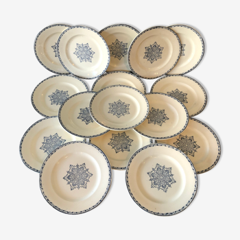 16 flat plates in Salins earthenware