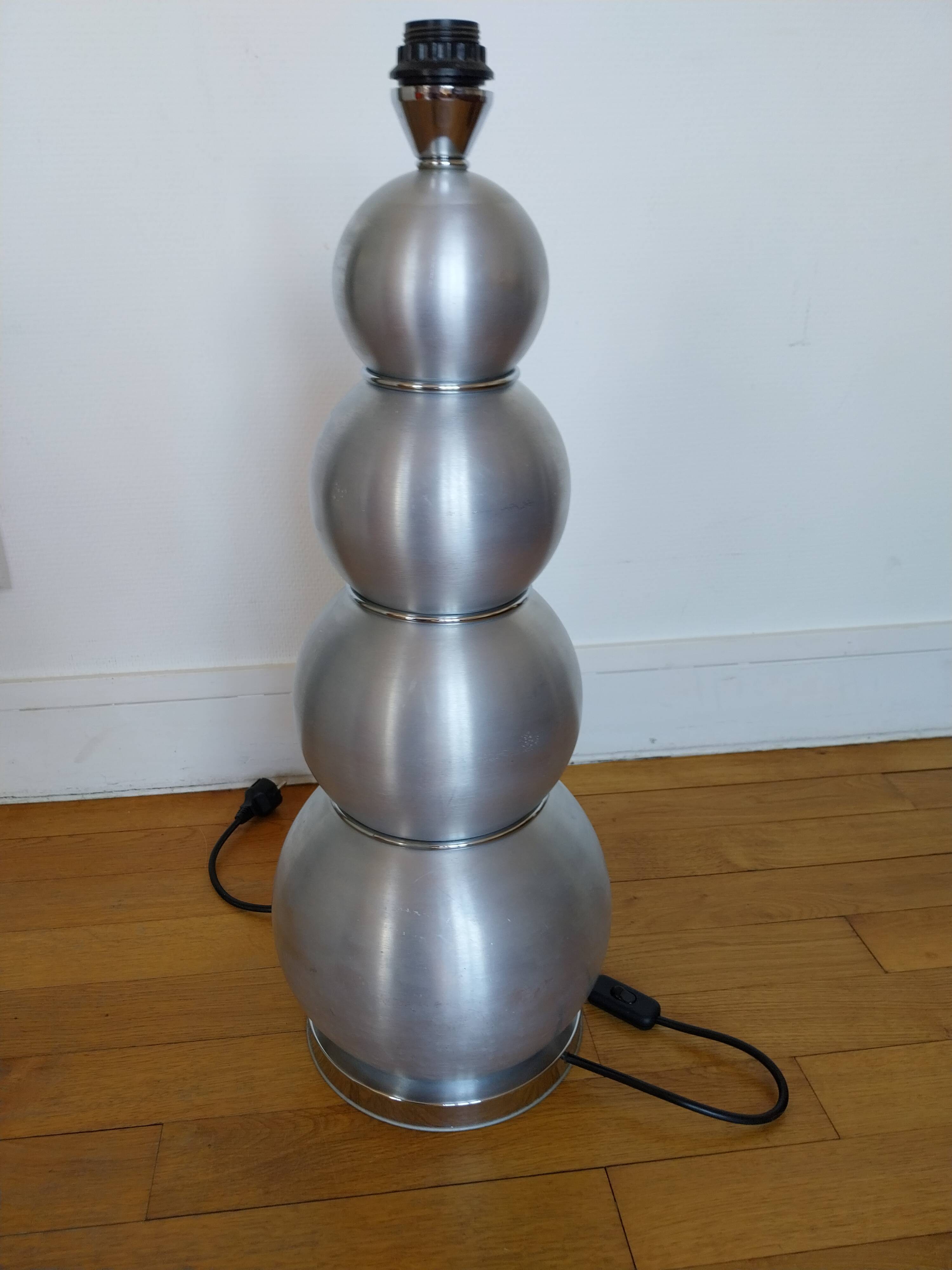 Lampe Bubble en aluminium brossé année 70