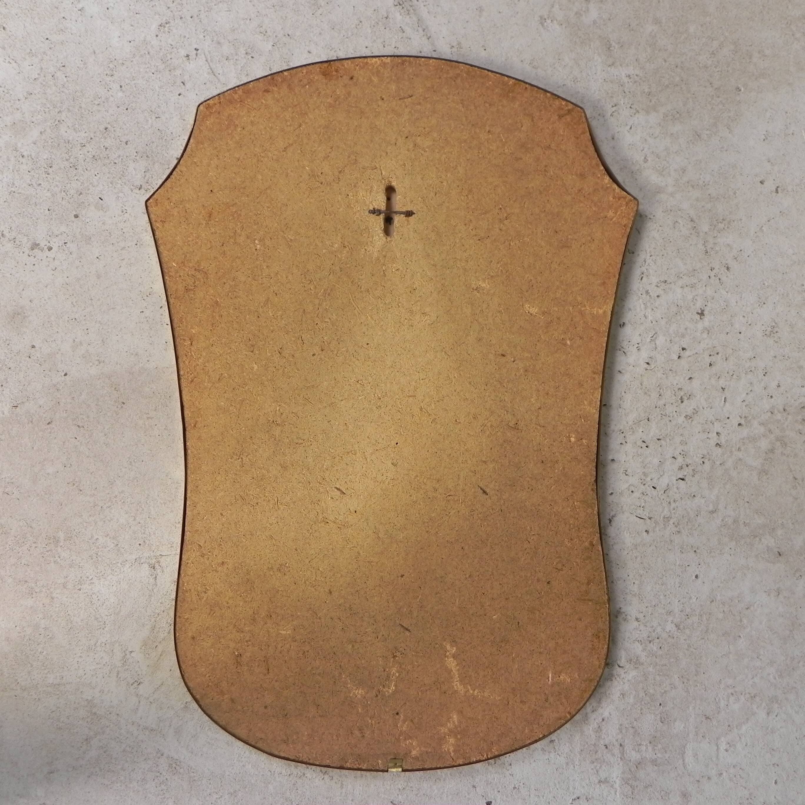 Vintage mirror with gold rim, 1960s