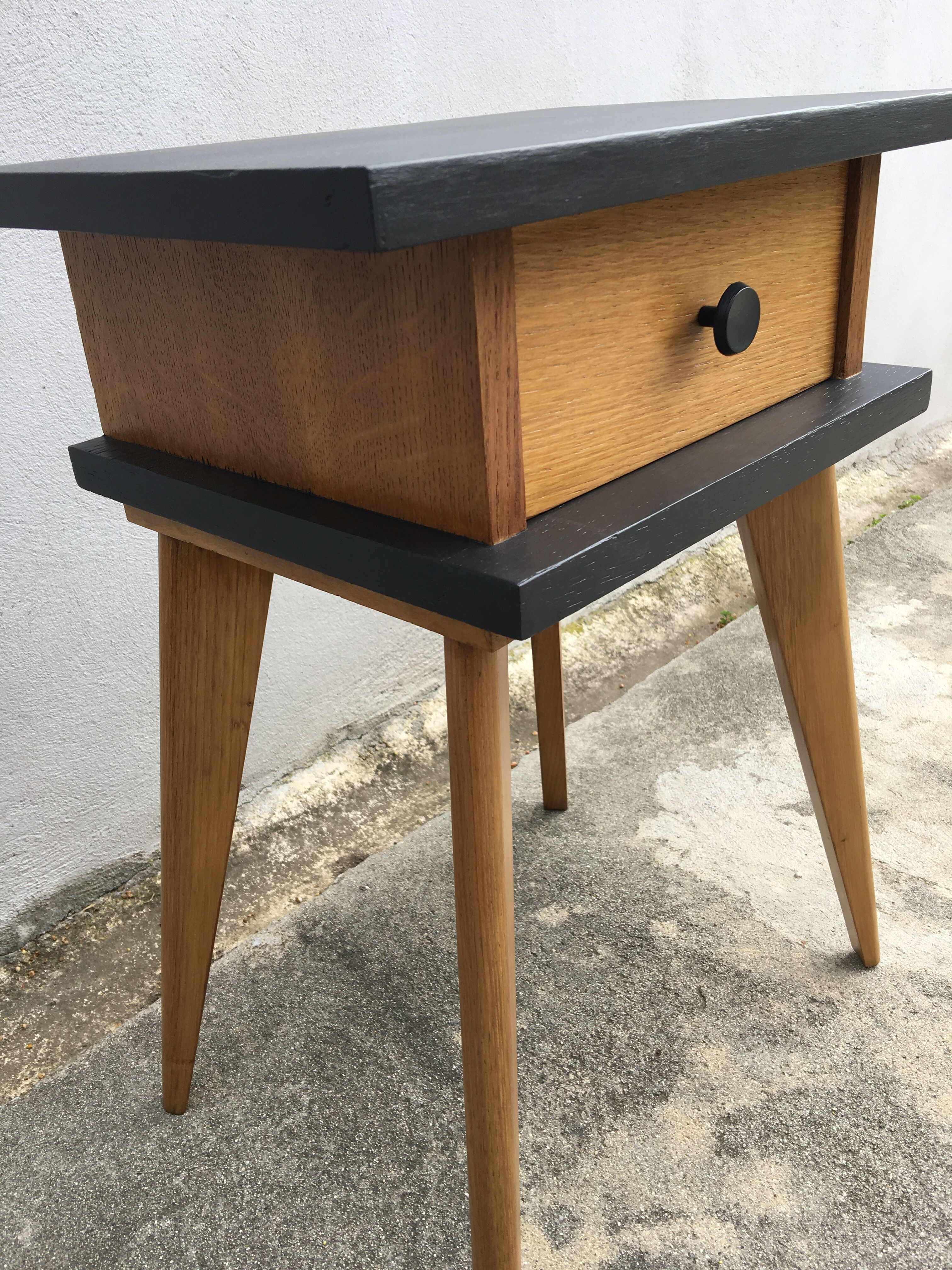 Vintage bedside feet compass restyled