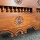 Carved wooden storage bench – rustic Savoyard style