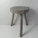 Old brutalist solid wood stool