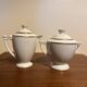 Sugar bowl and milk jug in Limoge porcelain