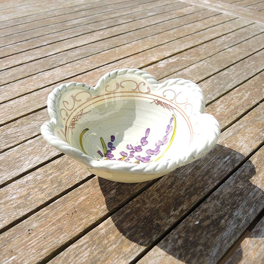 Antique Small Hand-Painted Vallauris Ceramic Bowl