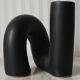 Black ceramic tube candle holder
