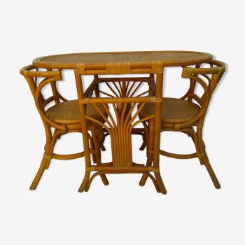 Rattan chairs and table set