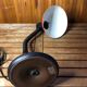 Old aluminor articulated lamp red & black metal 1970s vintage #a545
