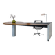 Unique desk Carrara marble & burl wood - Italy, 1980s