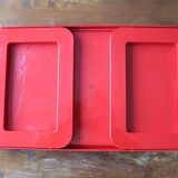 Folding tray Guzzini red – design Luigi Massoni – Italy, 1970s