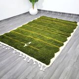 Moroccan green and gold wool rug 150cmx250cm