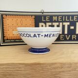 Bowl in faience chocolate menier advertising grocery hbcm