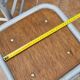 Set of four stackable industrial tubular metal and wood stools