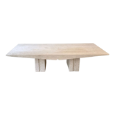 Vintage French coffee table in softened travertine